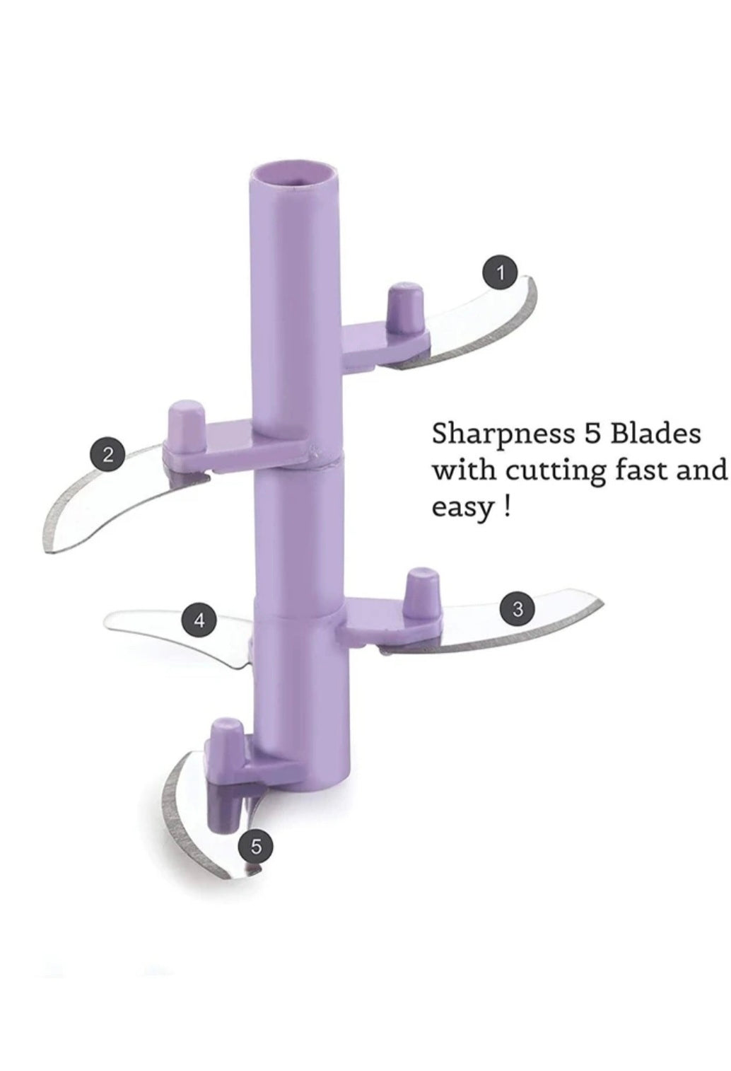 Vegetable Chopper 750 ml with 5 Blades – Easy Home Kitchen Cutter