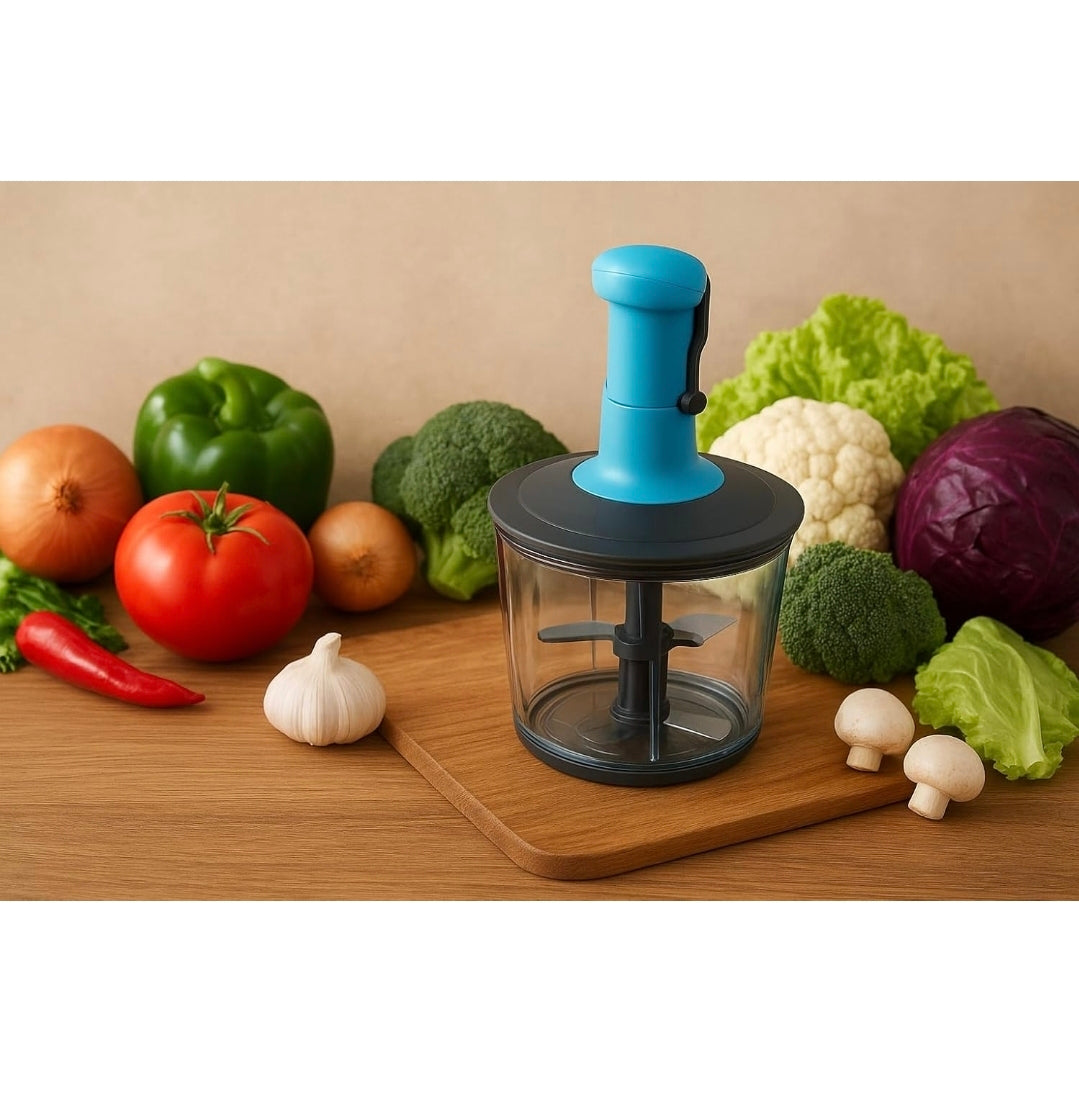 Push Chopper 500 ml with 3 Blades, Vegetable Chopper Kitchen Accessories Items for Home Cutting Vegetables