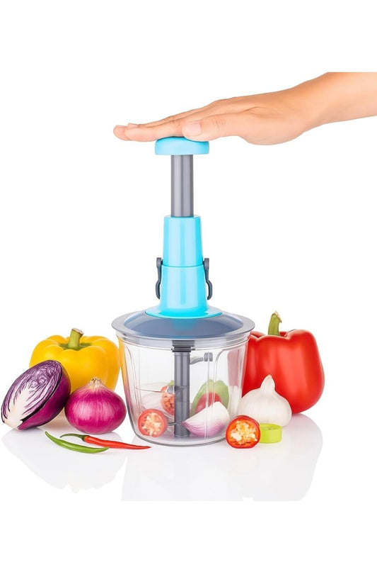 Push Chopper 500 ml with 3 Blades, Vegetable Chopper Kitchen Accessories Items for Home Cutting Vegetables